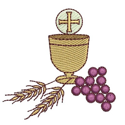 Matriz de matriz Matriz De Bordado Cálice E Hóstia Uvas E Trigo